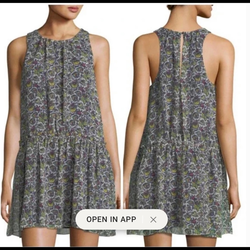Likely Gypsy Bayard Print Short Dress Drop Waist Coquette Event Sz 4
